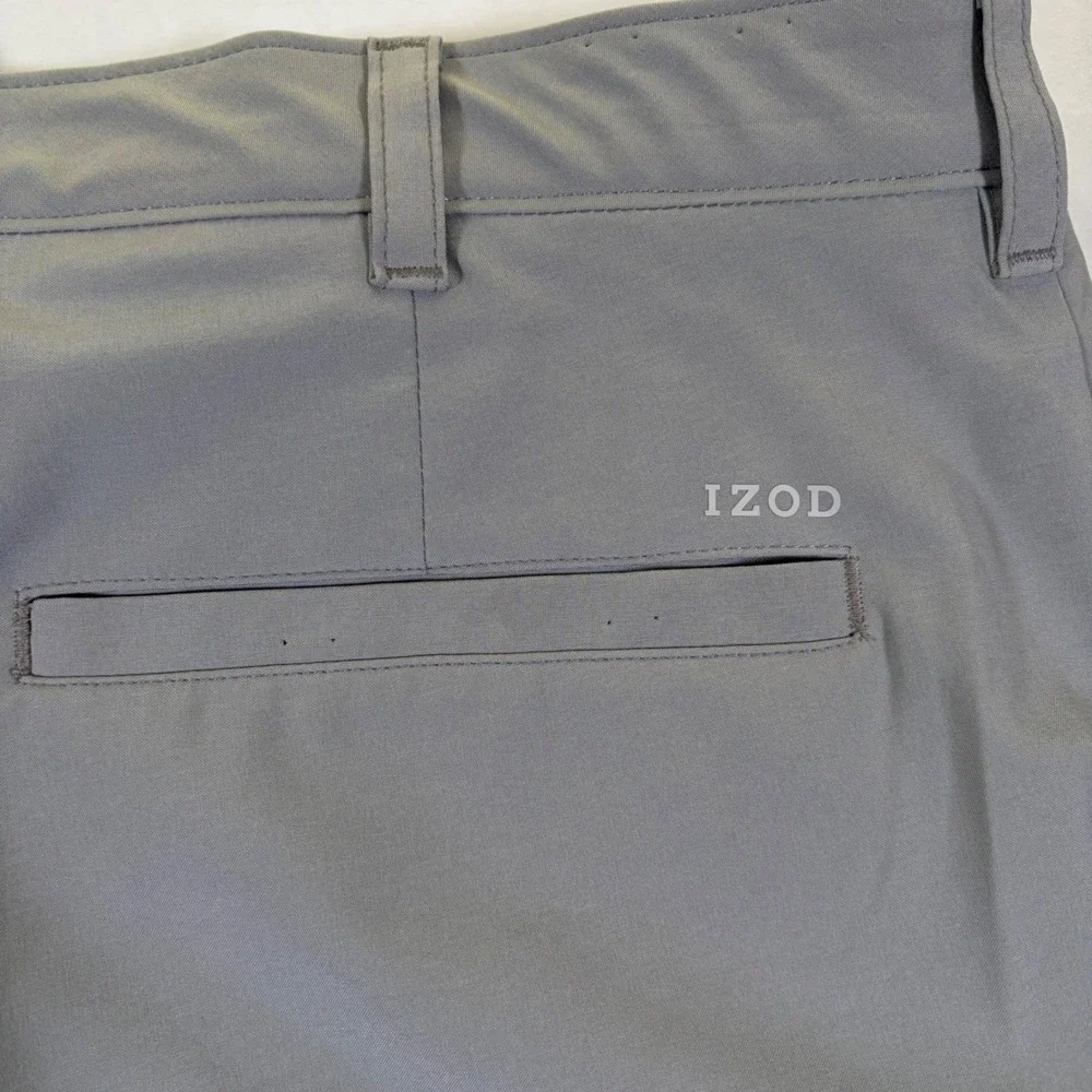 IZOD Golf Mens Grey Flat Front Performance Stretch Pants IZAGC08020 34x30